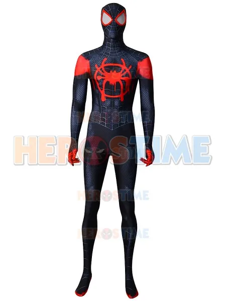 3D Print Miles Morales Spider-man Cosplay Costume Animated Version Spiderman Bodysuit Lycra Zentai Spidey Full Body Suit | Тематическая