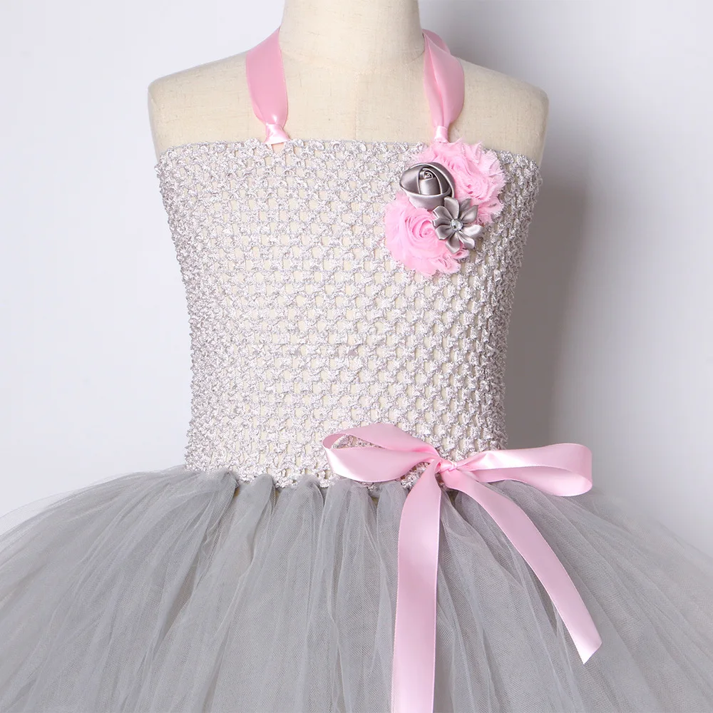 Серое праздничное платье принцессы с мышкой платье-пачка высококачественное