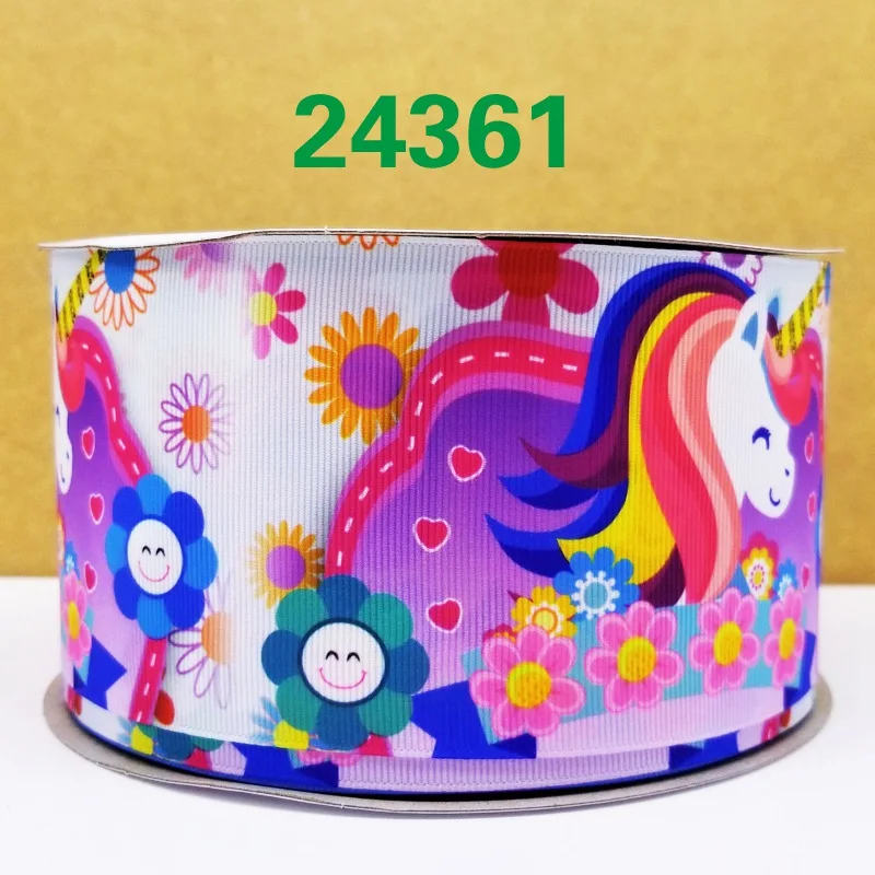 Бесплатная доставка 50 ярдов мультфильм печатных grosgrain ленты 24366|Ленты для шитья| |
