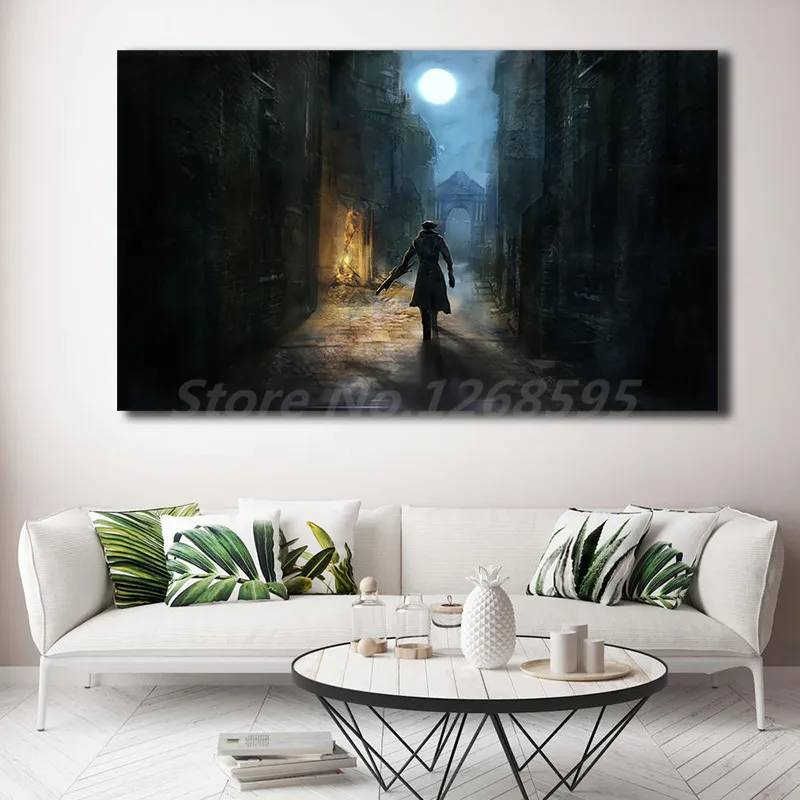 Bloodborne Game Hunter Wallpaper Canvas Painting Print Tableau Living Room Home Decor Modern Wall Art Oil Poster | Дом и сад