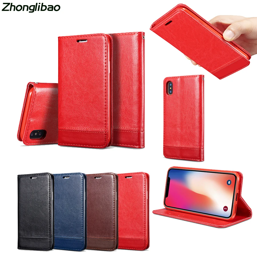 Роскошный кожаный чехол книжка с зернистой фактурой для Iphone XS MAX XR 7 8 6 6S PLUS 5 5G SE Etui