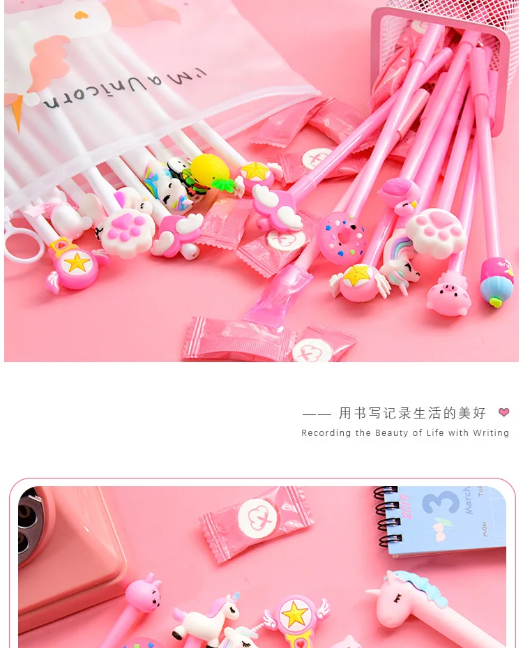 10Pcs/Set Gel Pen Unicorn Pen Stationery Kawaii School Supplies Gel Ink Pen School Stationery Office Suppliers Pen Kids Gifts