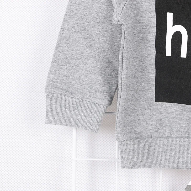 С длинным рукавом Дети Обувь для мальчиков футболки хлопок Hello печатных детские