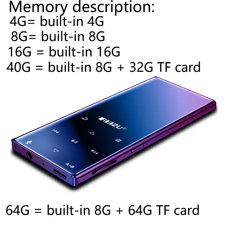 Оригинальный металлический MP3 плеер ruizu d29 без потерь HiFi музыкальный Портативный