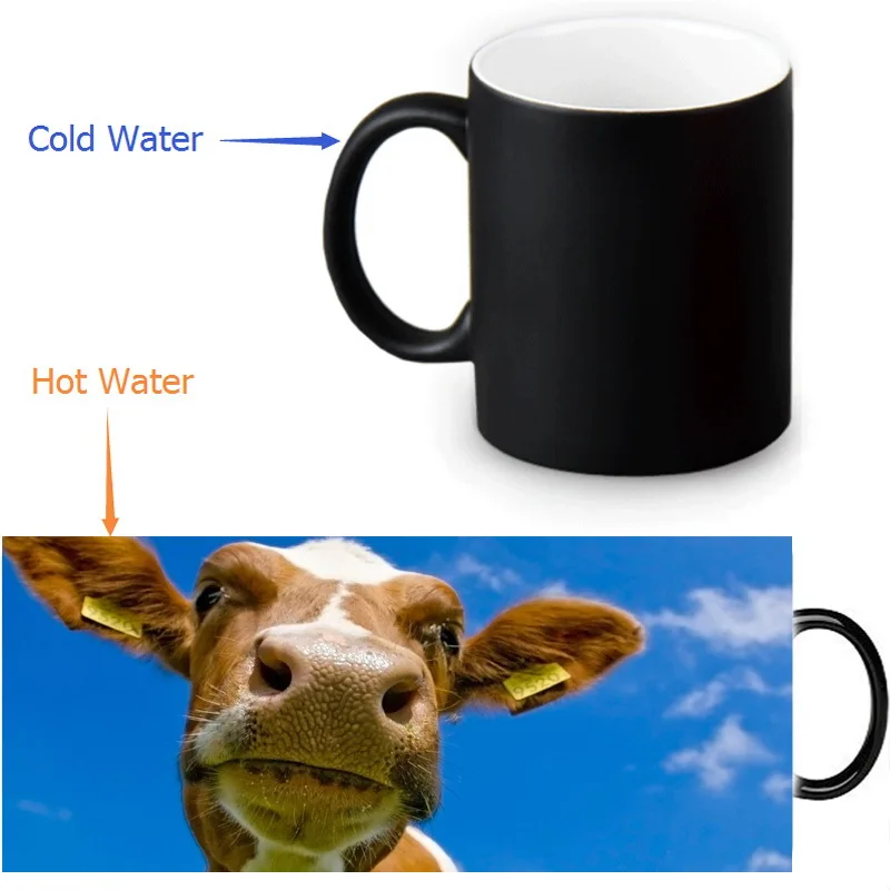 Термочувствительные кофейные кружки цветные для холодной и горячей смены 350 мл/12