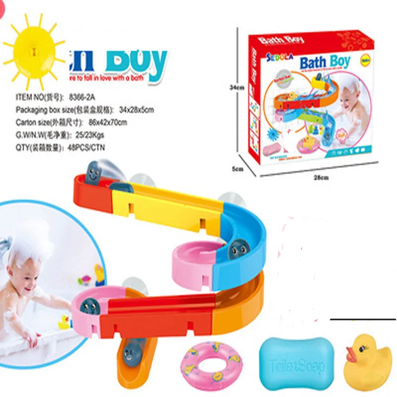 Детская игра в водном треке собрать слайд к треку Ванна конструктор Дрифтинг