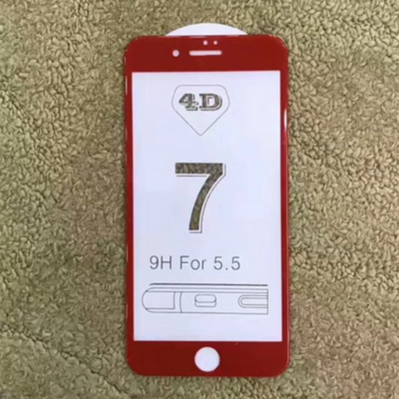 Красное, белое, черное 4D закаленное стекло для iPhone 7 Plus, полное покрытие 4D(Новинка 3D), пленка, Защитное стекло для iPhone7 edge, стекло для экрана