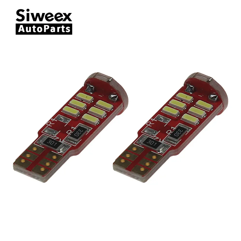 2x T10 белый 15 SMD 4014 W5W габаритный фонарь CAN bus без ошибок с детской пластиной 12 В
