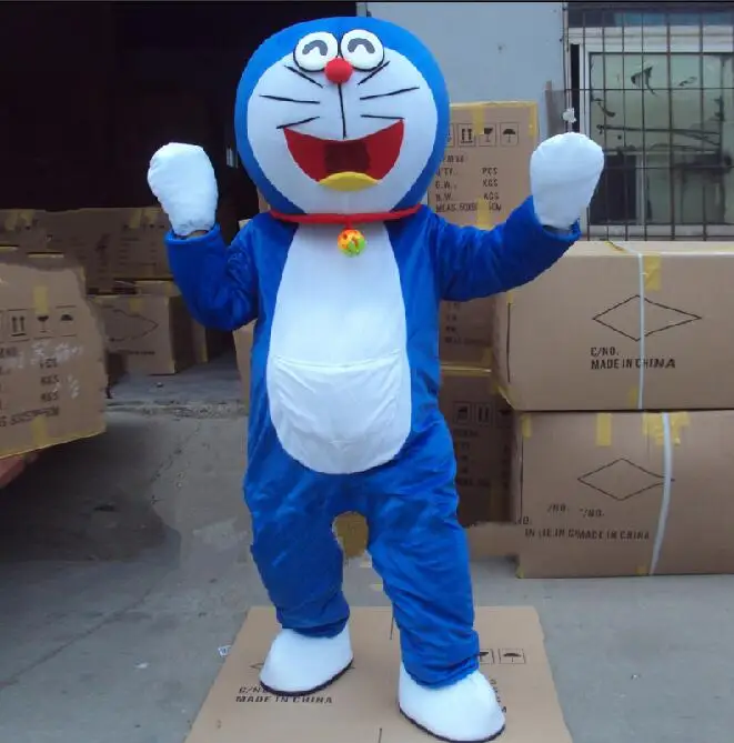 Супер высокое качество Doraemon талисман костюм робот кошка милый Персонаж Аниме