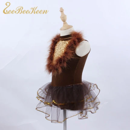 Adult Professional Ballet Dress Party Brown villi Sleeveless Stage Performance Show Tutu Dance For Girl Women | Тематическая одежда