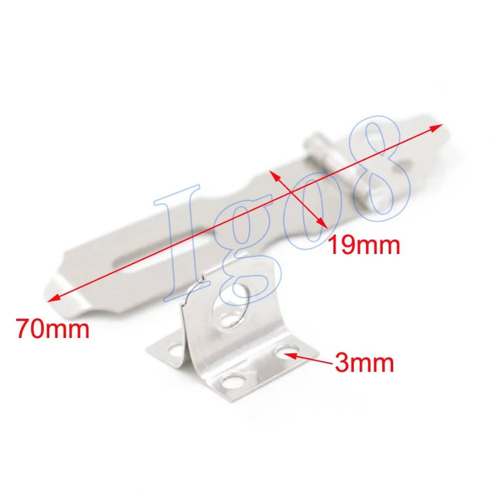 

10pcs 70mm x 20mm Padlock Hasp Staple Silver Door Lock Tone