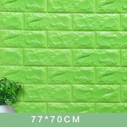 70x77 см DIY 3D стикер на стену s PE пена безопасный домашний декор обои Декор стены кирпичная гостиная детская спальня декоративная наклейка - Цвет: Fruit green