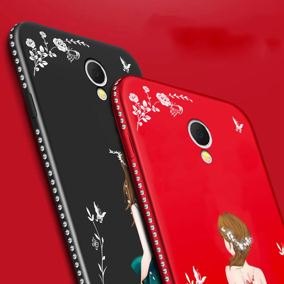 Милый мягкий чехол из ТПУ Блестки с бриллиантами для MeiZu M5 Note M3 M5S M6 iphone X SE 5 5S 6 6s 7 8