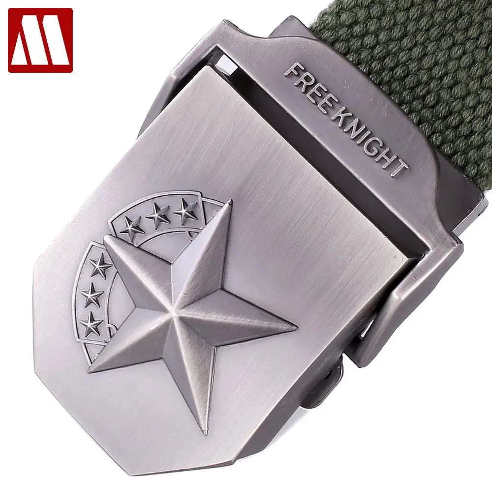 Горячая 3D звезда металлическая пряжка военный пояс модный сильный холст