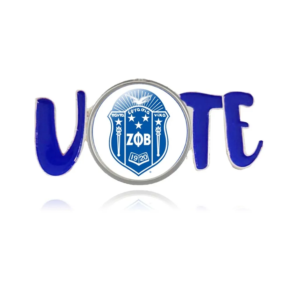 Topvesko Sorority Crest ZPB щит греческая брошь ZETA PHI BETA VOTE Pin|Броши| |