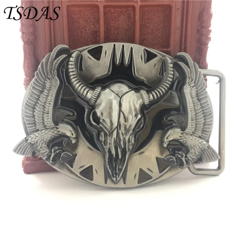 3D Bull серебристого цвета в ковбойском стиле обувь с пряжкой и ремешком 83*59 мм