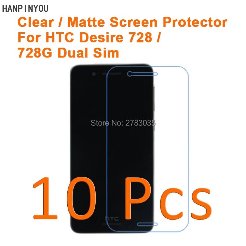 10 шт./лот для HTC Desire 728 / 728G Dual Sim 5 &quotHD Прозрачная/Антибликовая матовая защитная