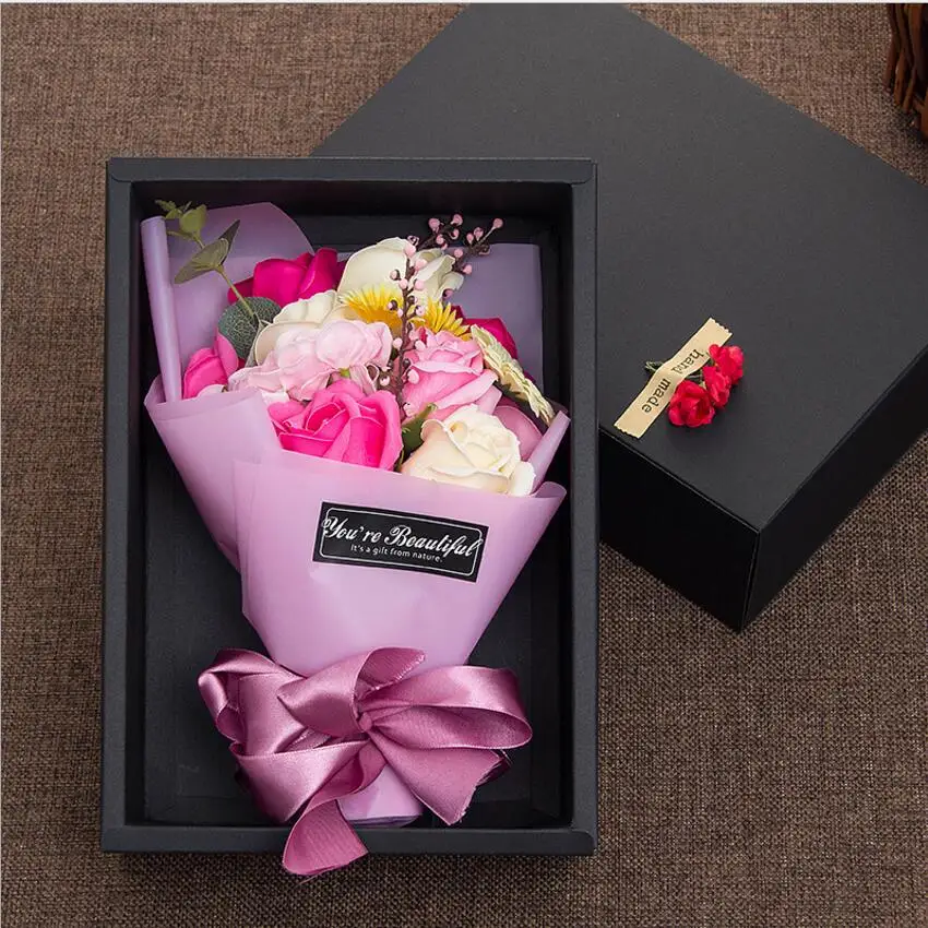 Artificial rose New Valentine's day gift 11 bouquet soap flower box | Дом и сад