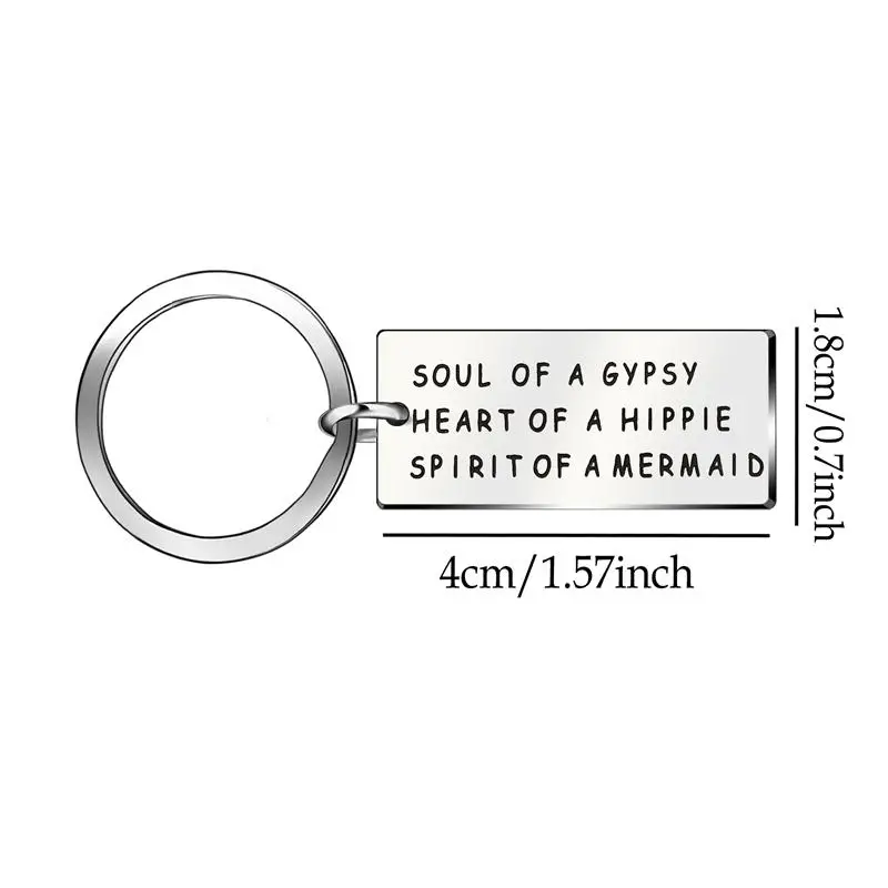 XIAOJINGLING High Quality Stainless Steel Keychain Trendy Soul Of A Gypsy Charm Letter Keyring Car Keyfob Trinket Jewelry | Украшения и
