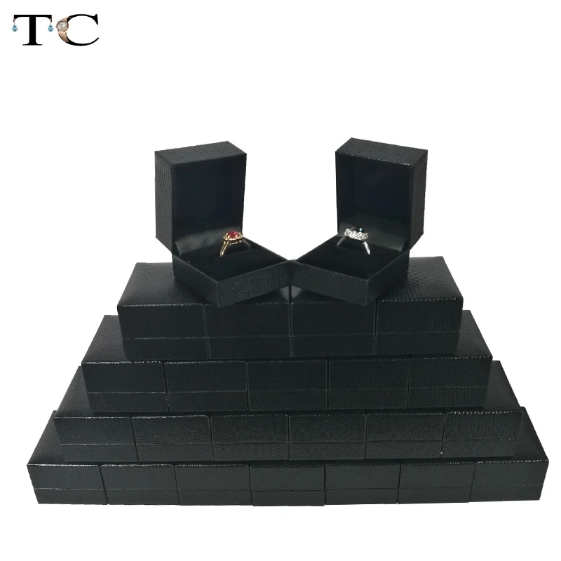 24pcs/lot Black Leatherette Ring Box High Quality Jewelyr Gift 4.5*5*3.5cm | Украшения и аксессуары