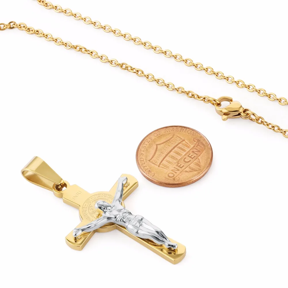 INRI Jesus частей крест ожерелья и подвески для женщин ожерелье в виде цепочки из
