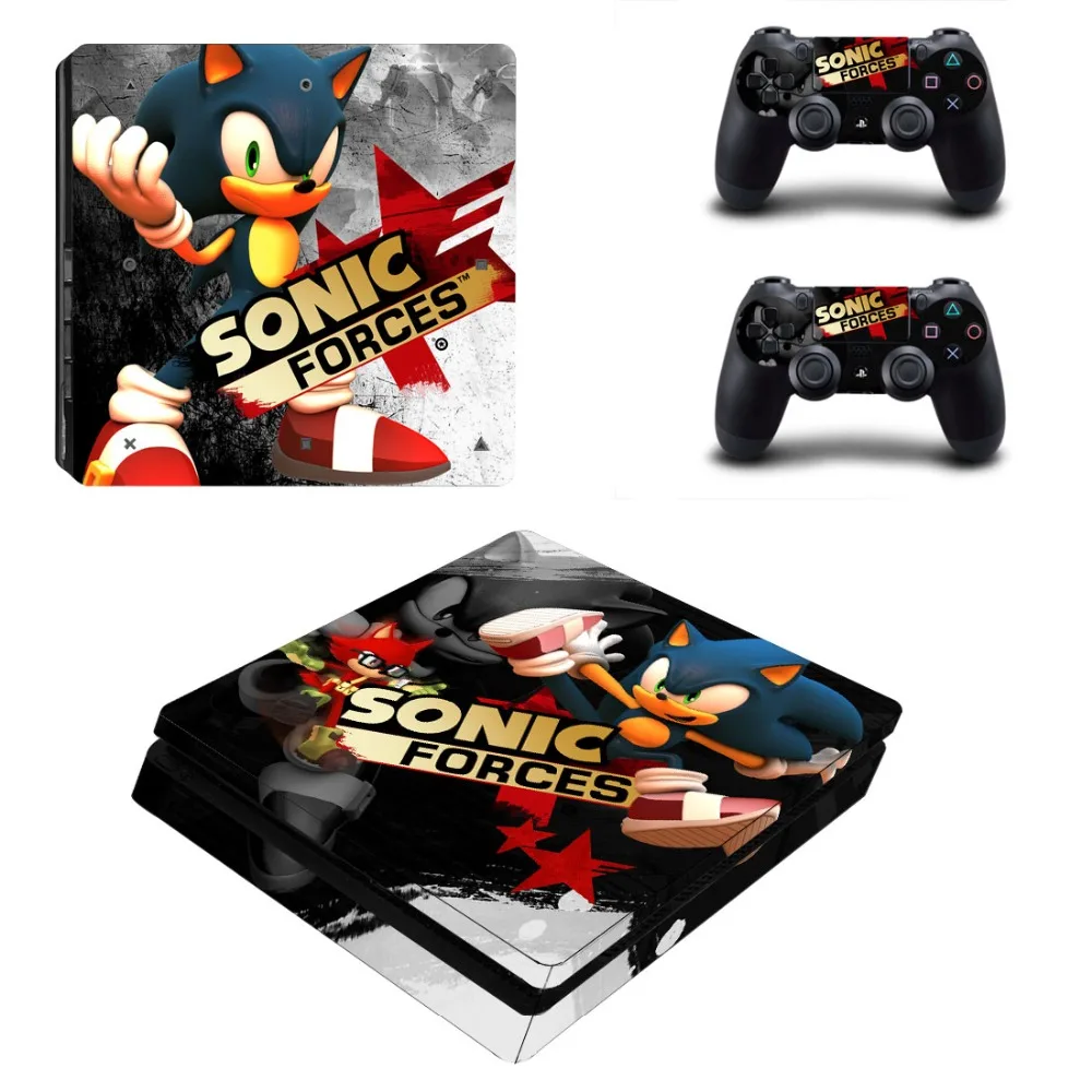 Виниловая наклейка для игровой консоли и контроллера PS4 Sonic Force Slim Skin | Электроника