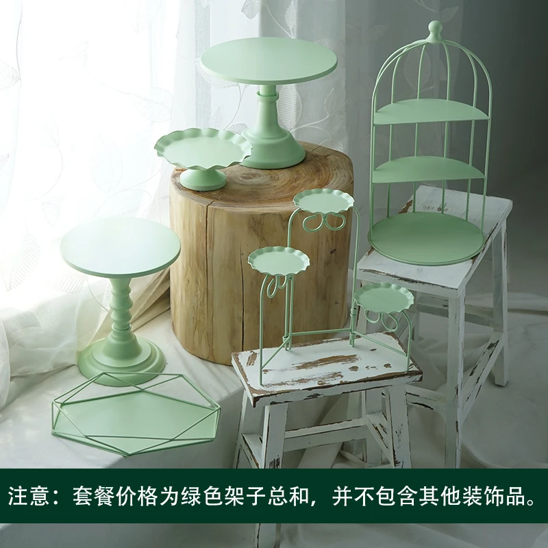 set C 6pcs Зеленый кекс подставка для кексов торты инструменты для украшения дома вечерние десерт стол поставщиков Духи Макияж держатели для хранения - Цвет: set C 6pcs