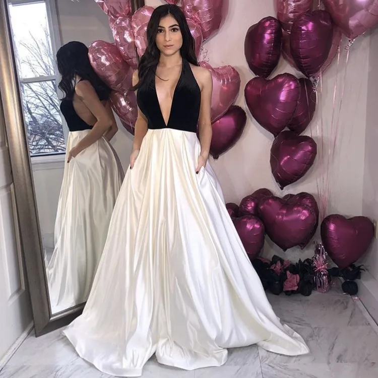 Женское вечернее платье Cinderella черное велюровое плиссированное с лямкой на шее и