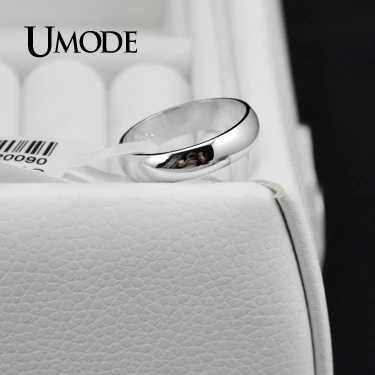 UMODE Полированные обручальные кольца с покрытием из белого золота для мужчин и