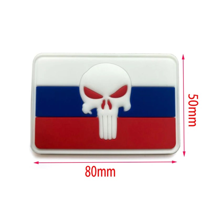 Российский флаг Punisher знак наклейка на одежду для поддержания боевого духа 3D ПВХ патч-паста главе Смола одноразовые повязки 8*5 см