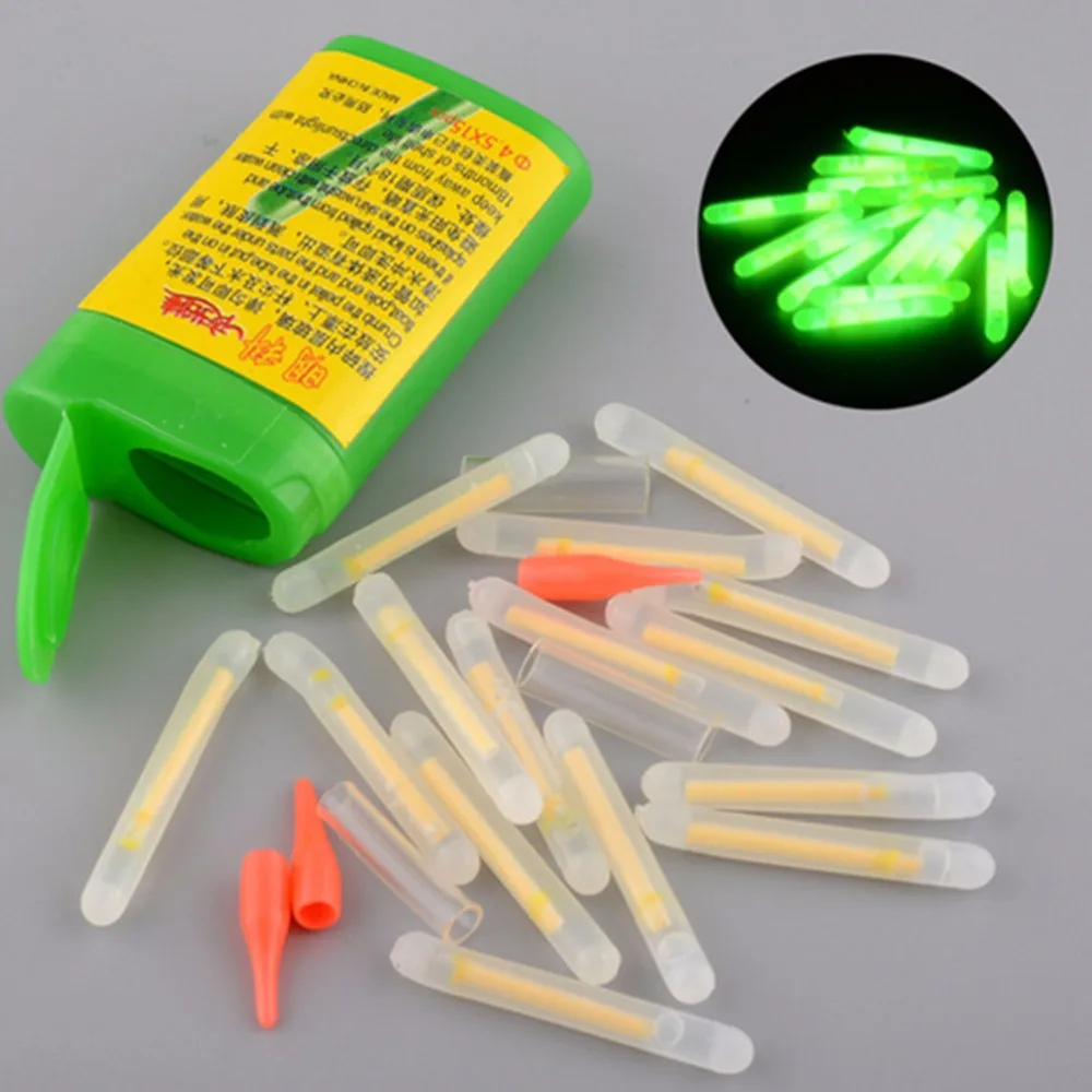 

New 15/20pcs Wholesale Useful Fishing Fluorescent Lightstick Light Night Float Rod Lights Dark Glow Stick Size S L