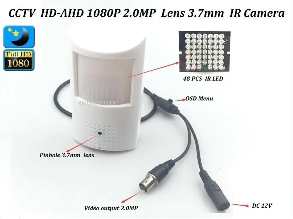CCTV HD AHD 2.0MP 1080P объектив 3 7 мм IR Cut OSD меню PIR Detecto 48 шт. LED камера|ahd 1080p camera|1080p cameraahd |