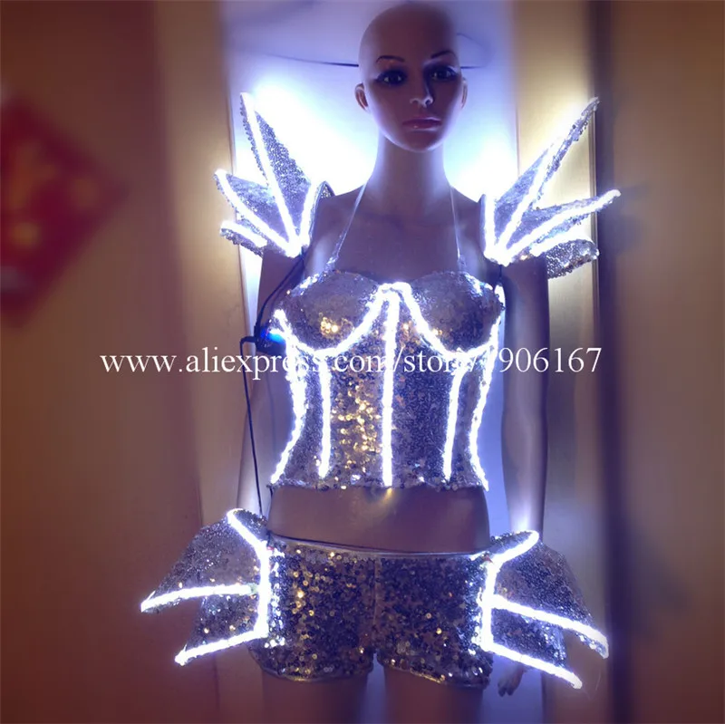 LEDL светящиеся костюмы светящийся костюм одежда мигающий жилет бюстгальтер брюки