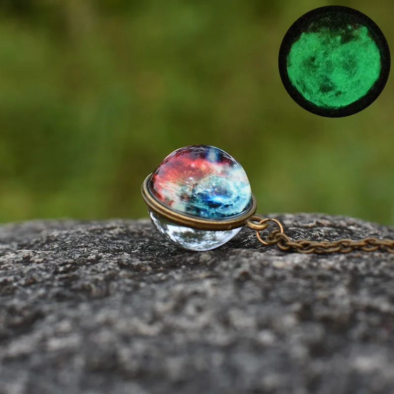 Новинка 2019 Двусторонняя подвеска Nebula Galaxy ожерелье с подвеской в виде планеты