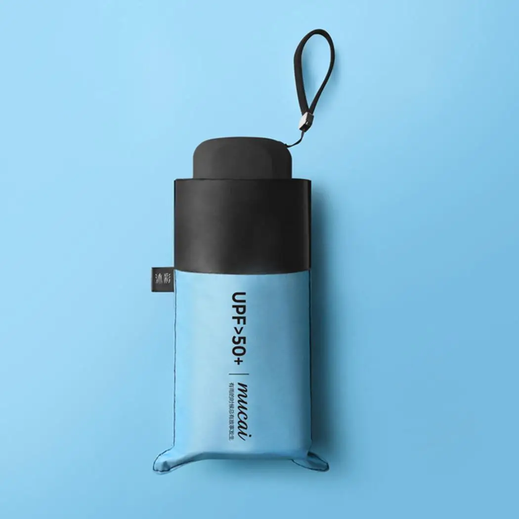 Пять складной солнцезащитный Зонт с черным покрытием УФ-зонтик ручной 17 5 см/6 9