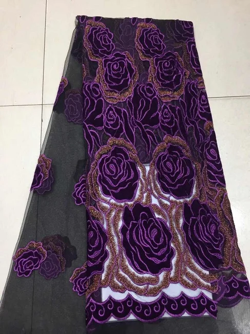 Фуксия африканская кружевная ткань 2018 Высокое качество Роза вышивка французский