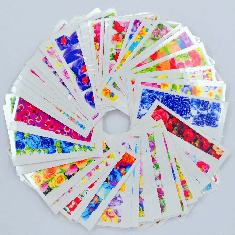 50 лист(ов) Color цветок горячей конструкции водяной знак наклейки временные