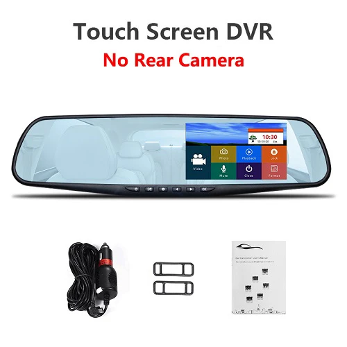 Touchscreen one lens Jansite Автомобильный видеорегистратор с двумя объективами и сенсорным экраном FHD Автомобильная камера видеорегистратор зеркало заднего вида с видеорегистратором заднего вида Dashcam простой интерфейс - Название цвета: Touchscreen one lens