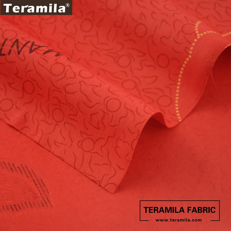 Хлопок teramila ткань шитье Лоскутная печатная роза цветочный дизайн красная