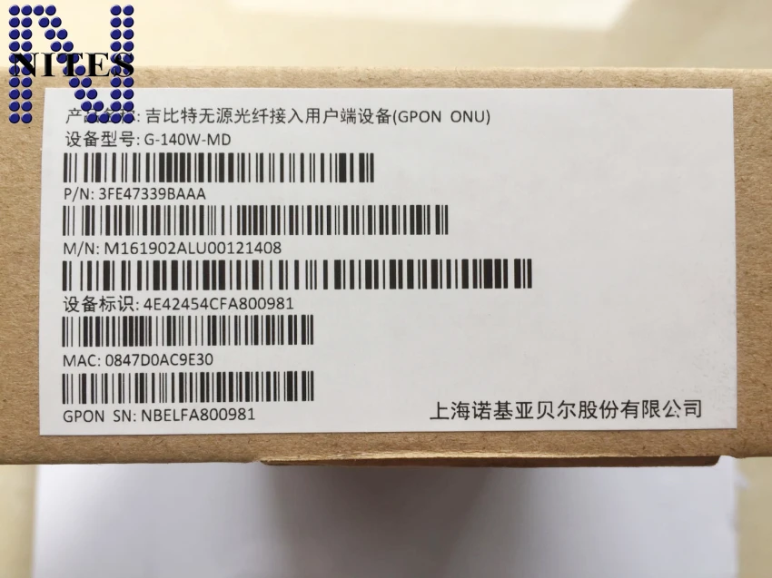 Оригинальный новый Alcatel-Lucent G-140W-MD GPON ONU с 1ge+3fe+wifi+1voice английской версии, встроенной антенной.