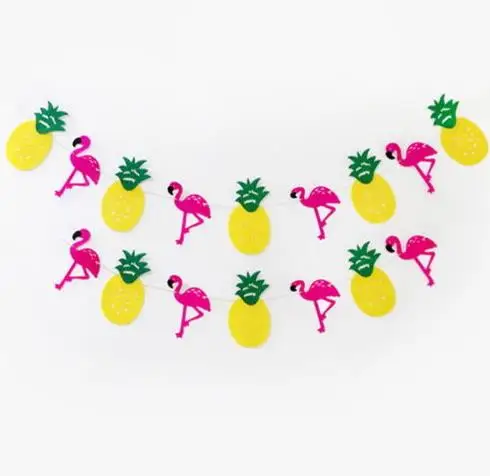 Фетровая гирлянда с фламинго ананасом флагом | Дом и сад