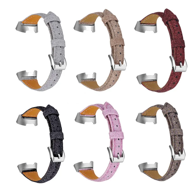 Шикарные кожаные ремни для Fitbit Charge 3 ремешок часов Роскошные блестящие браслеты