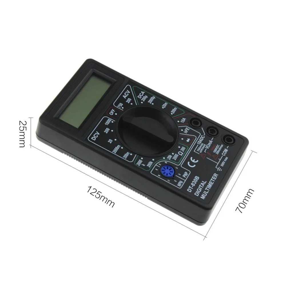 Карманный цифровой мультиметр DT-830B мини 1999 отсчетов AC/DC Ампер Вольт Ом тестер
