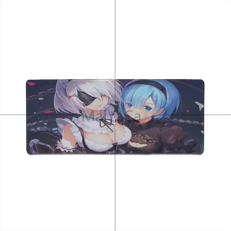 Lock Edge 30X90cm MaiYaCa Rem Re Zero Аниме девушка резиновая мышь прочный Настольный коврик для мыши анти-корабль блокировка клавиатуры коврик большой игровой коврик для мыши - Цвет: Lock Edge 30X90cm