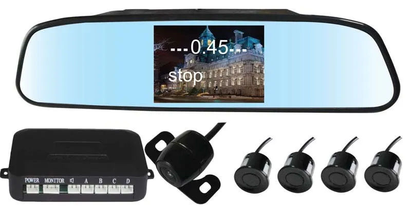 Бесплатная доставка 3 в 1 Видеосистема с датчиком парковки Водонепроницаемая