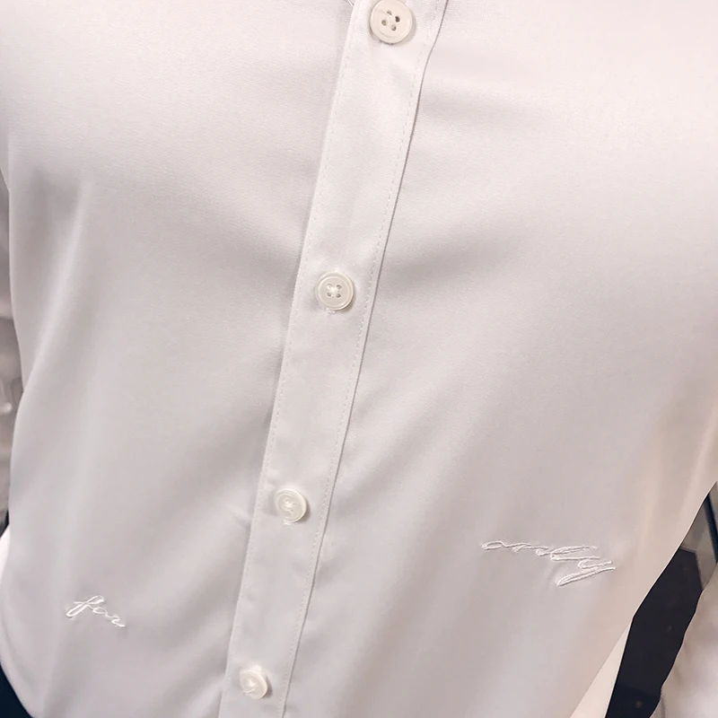 Новинка Осень 2020 однотонная эластичная рубашка с длинными рукавами против