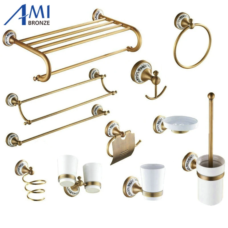 Антикварная матовая медная фарфоровая основа аксессуары для ванной комнаты