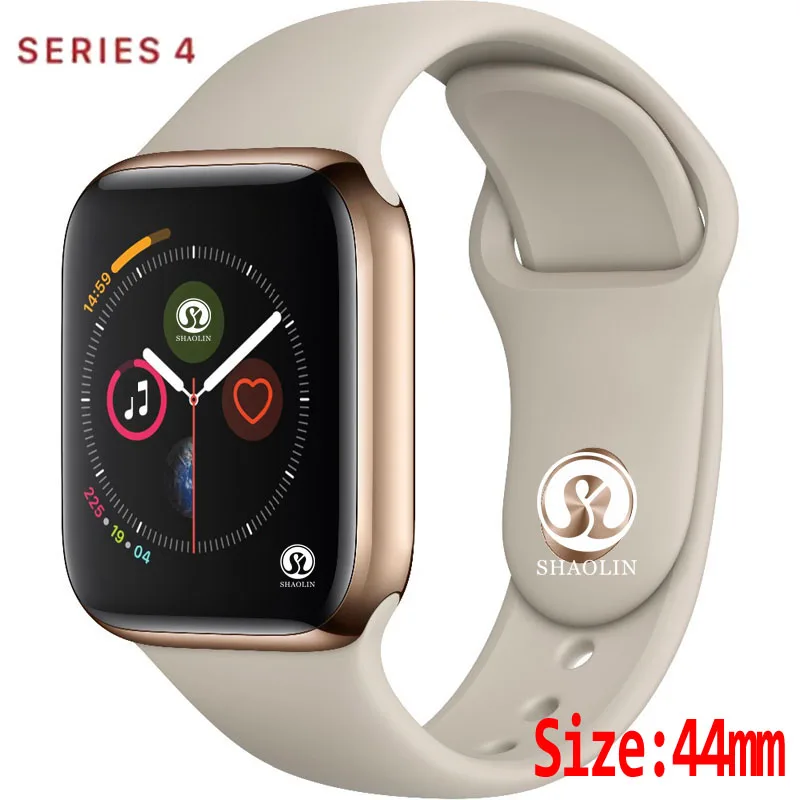 Gold 44 мм Мужские умные часы для apple watch iphone 6 7 8 X samsung Android Смарт часы телефон Поддержка Whatsapp - Цвет: Gold