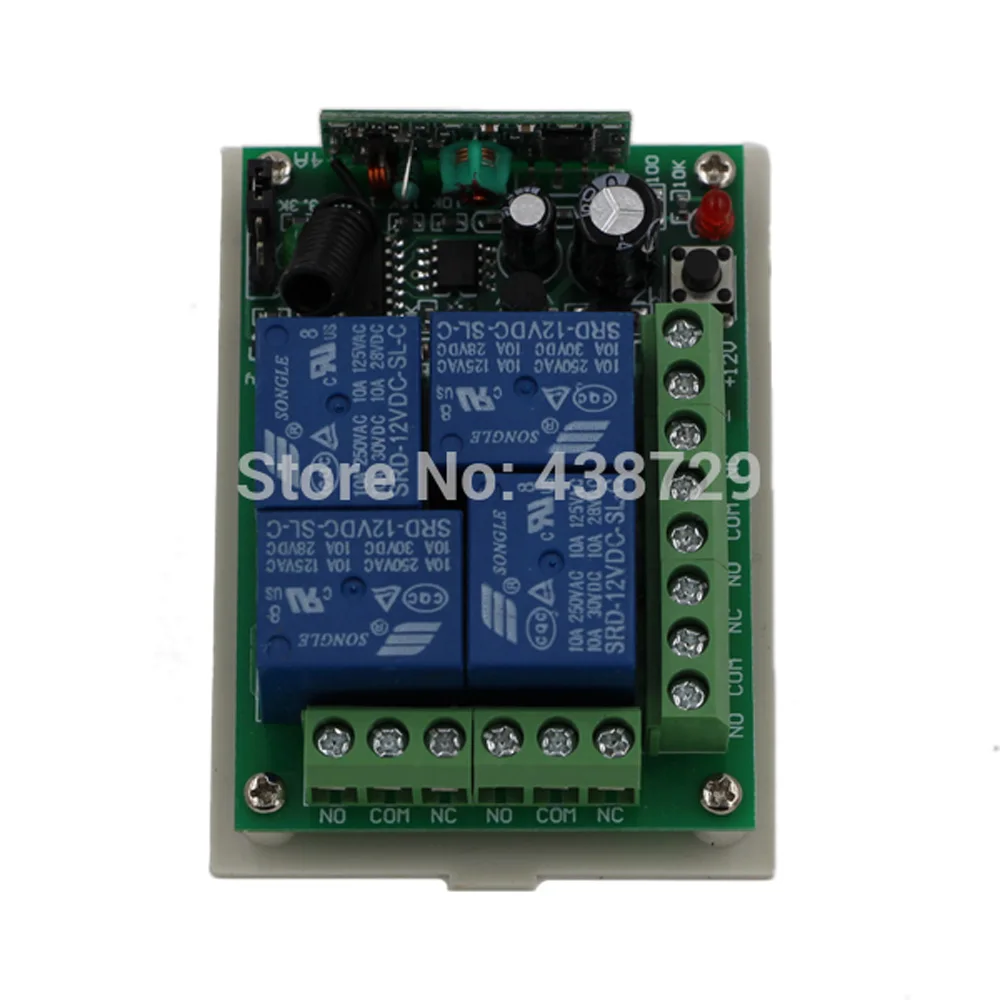 DC12V 24V 4CH RF беспроводной пульт дистанционного управления реле системы безопасности Гаражные двери, ворота электрические двери Водонепроницаемый передатчик