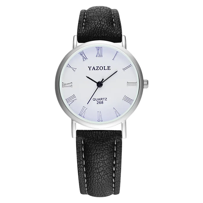 black white YAZOLE, синие стеклянные часы, женские часы, Дамский бренд, бизнес стиль, кварцевые наручные часы для женщин, часы, женские наручные часы, relogees - Цвет: black white